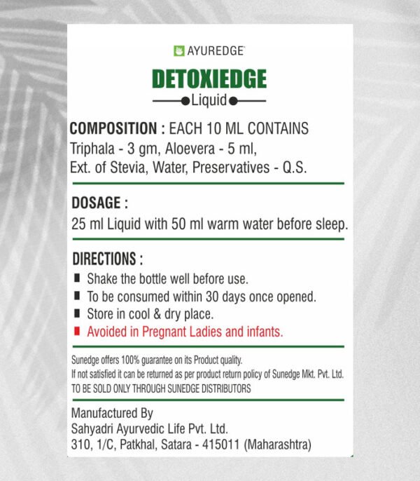 Detoxiedge - ingred Aloe Triphala Detoxedge 500ml
