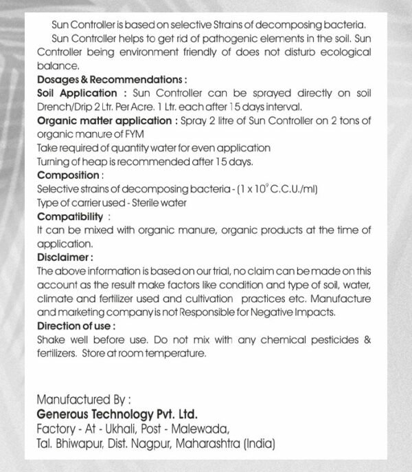 Sun Controller 1 L ingred Sun Controller Offer 6+1