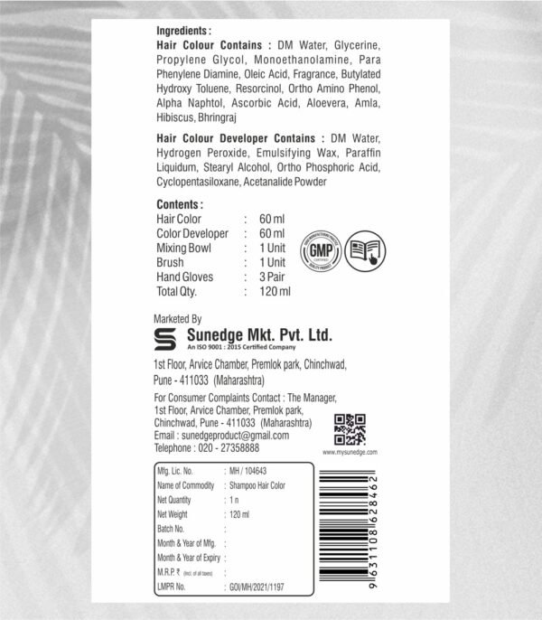 Hair Color Natural Black 120 ML